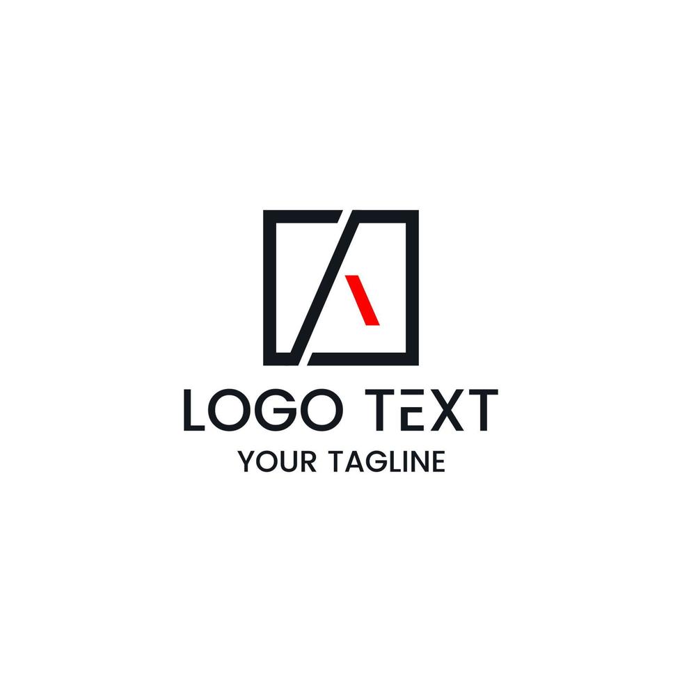 Ilustración de vector de diseño de logotipo de letra a aislado sobre fondo blanco