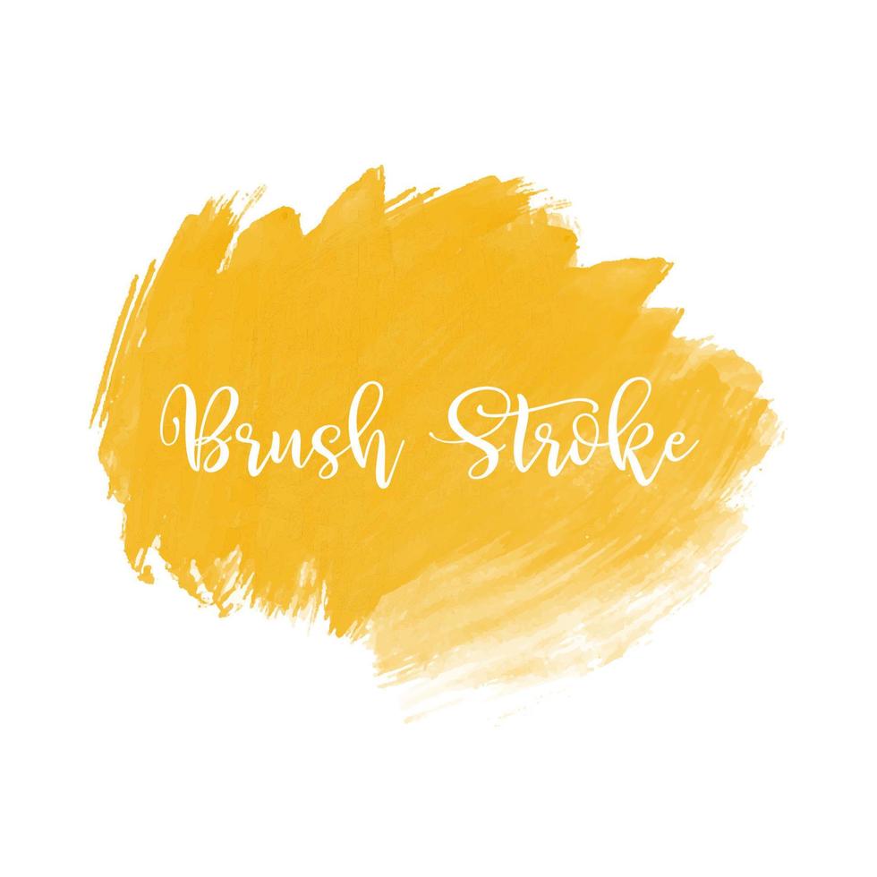 Abstract yellow watercolor brush stroke decorative design vector