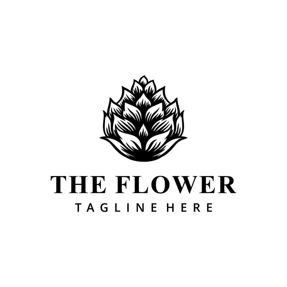 flor vintage logo vector ilustración aislado fondo