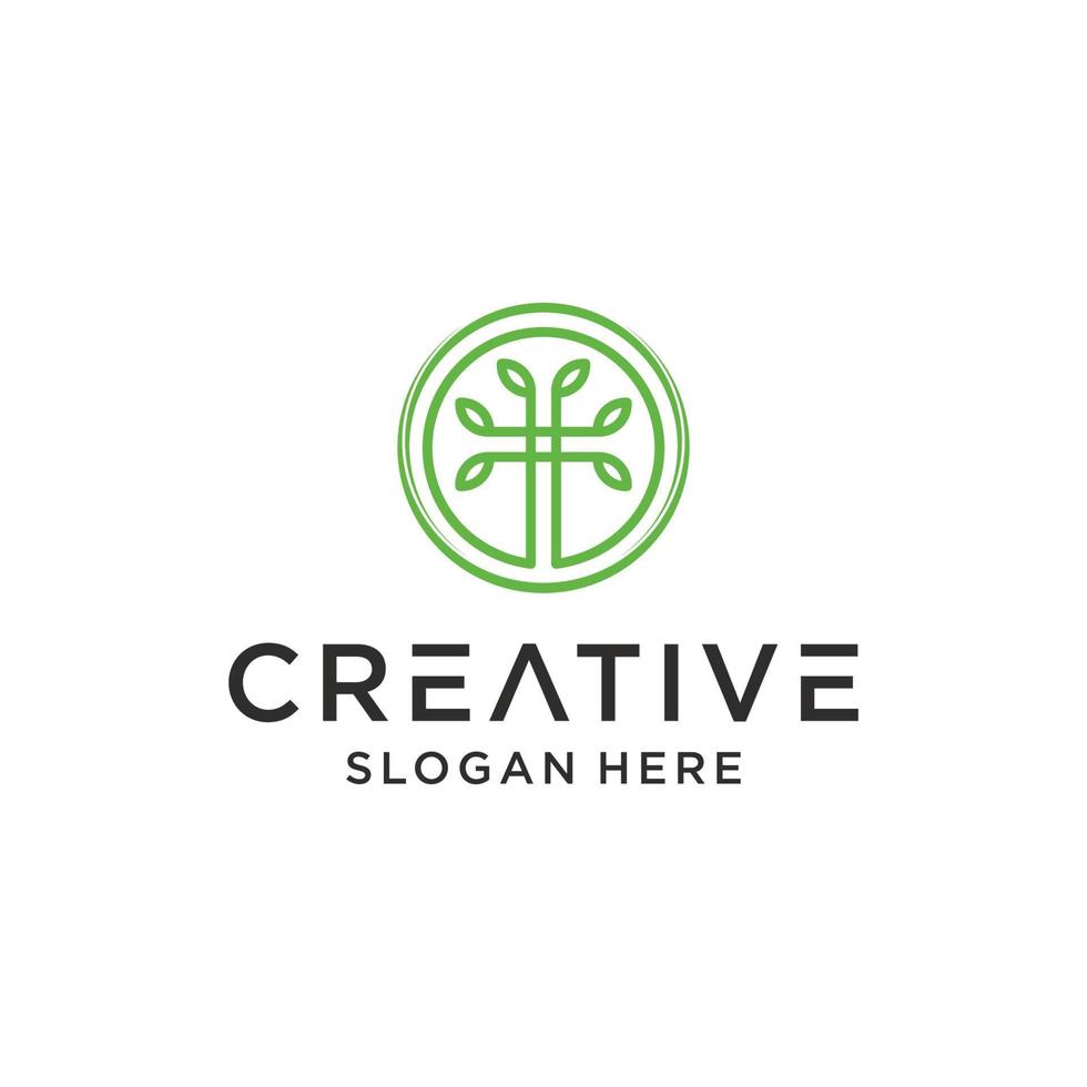 creative nature seed leaf logo vector illustration isolated background