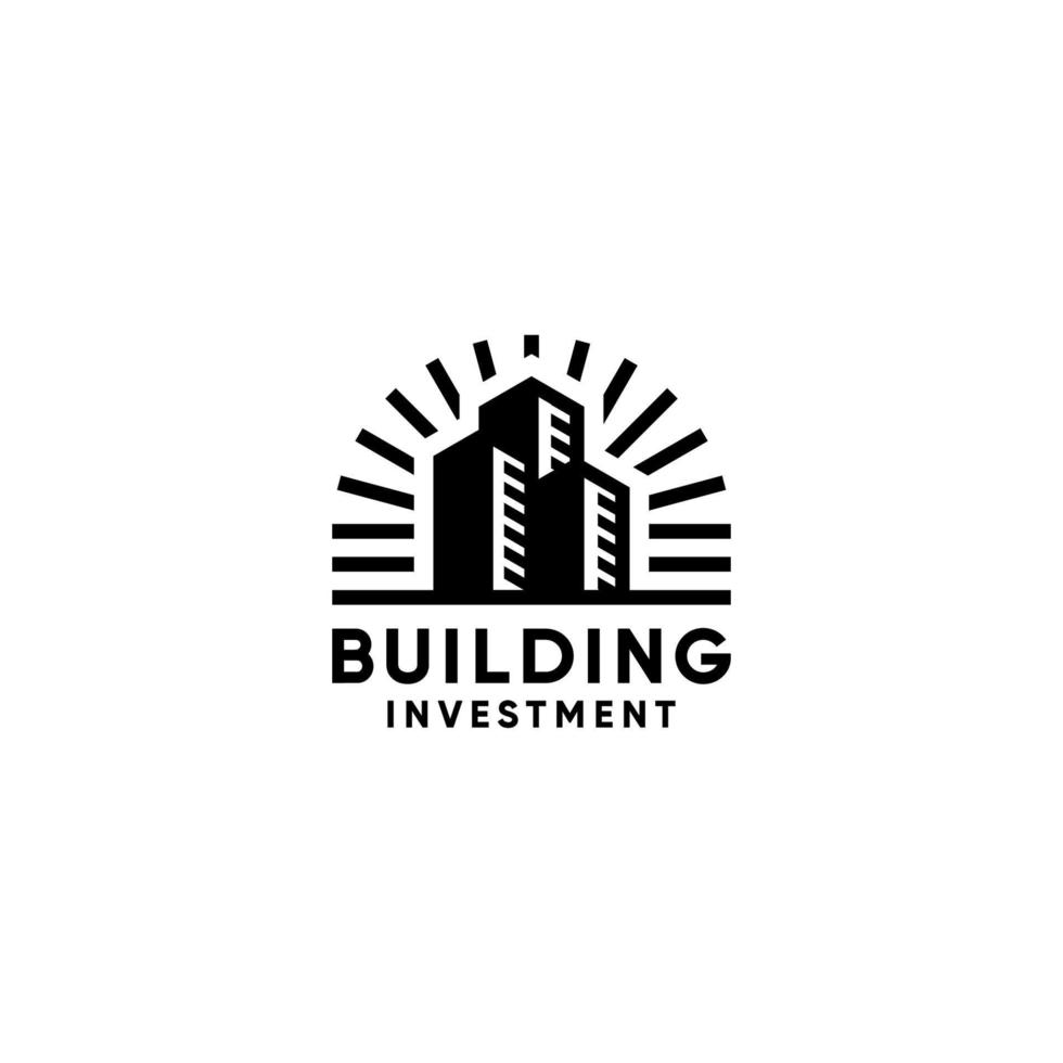 Building investment Logo design vector illustration isolated background