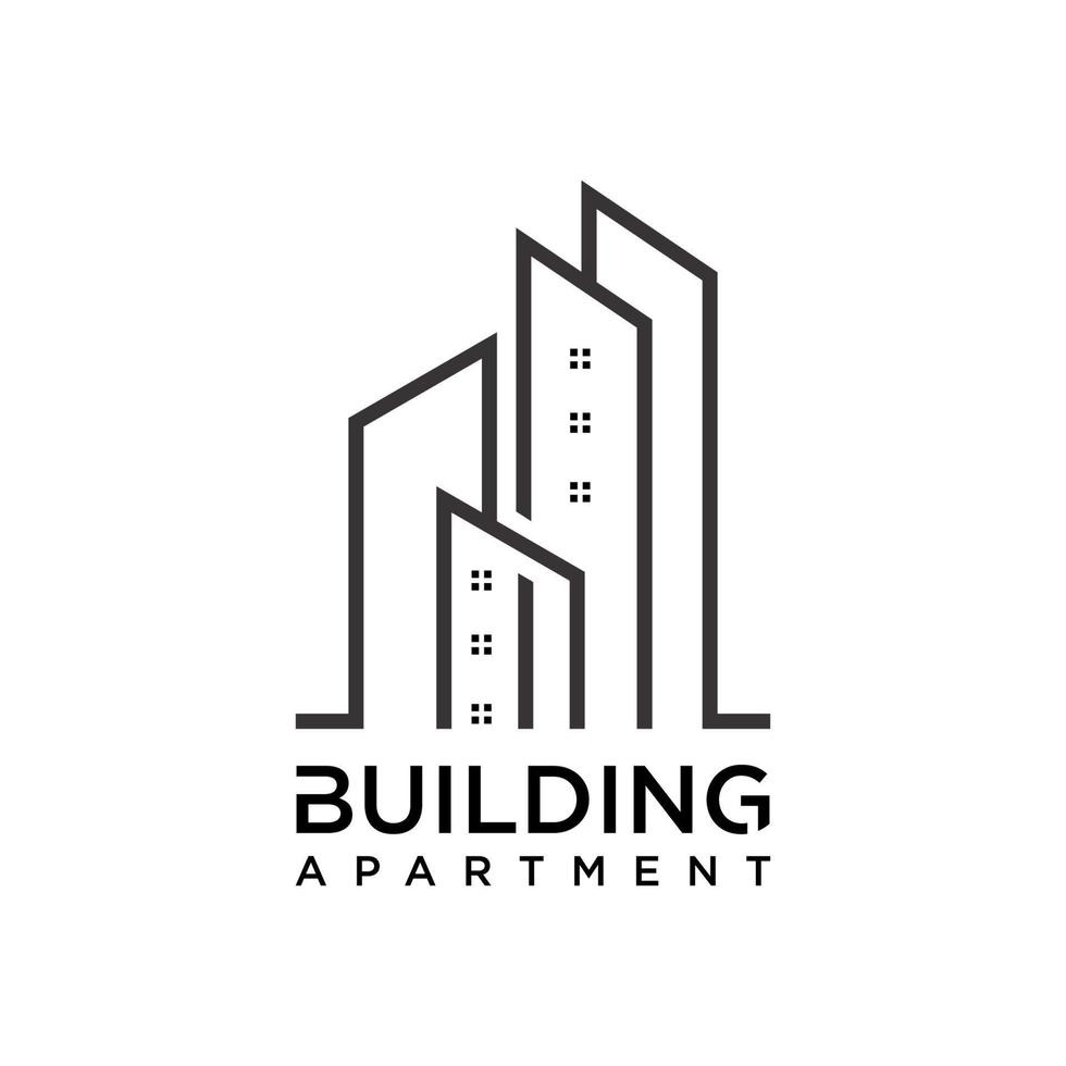 edificio apartamento logo diseño inspiración fondo aislado vector