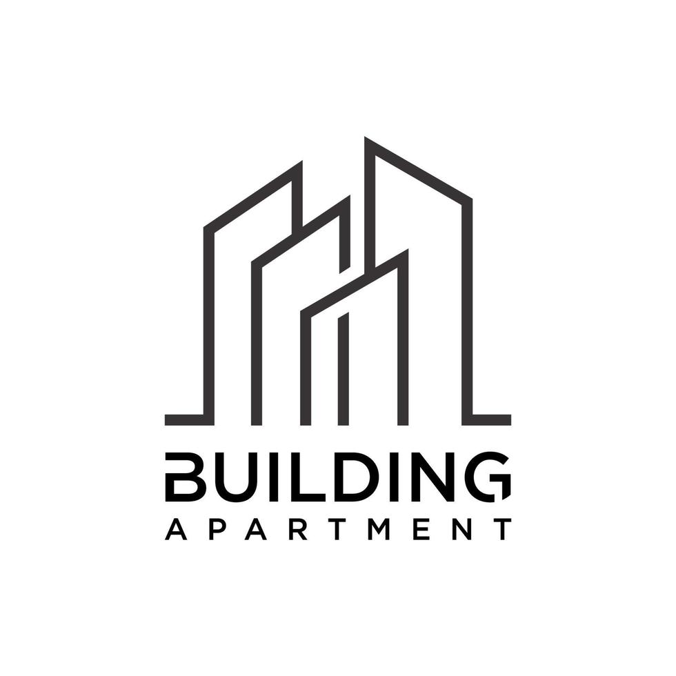 edificio apartamento logo diseño inspiración fondo aislado vector