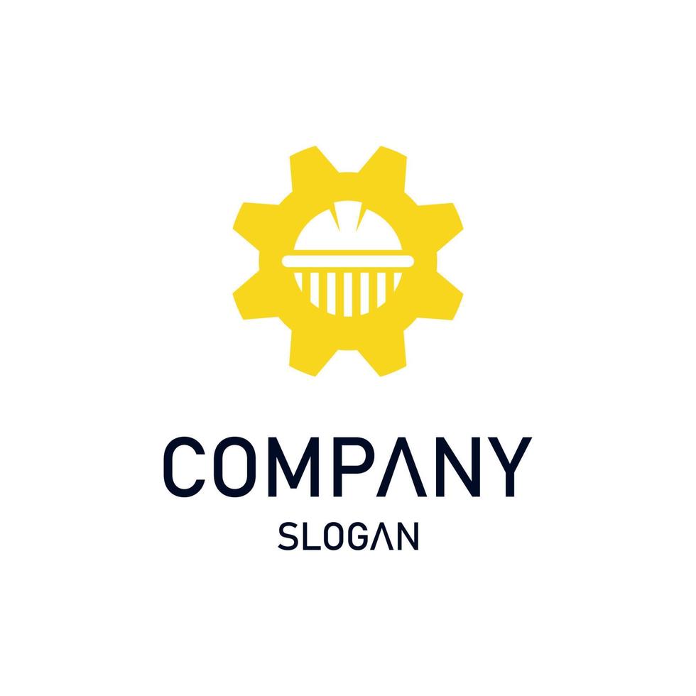 gear hat logo template vector illustration isolated on white background