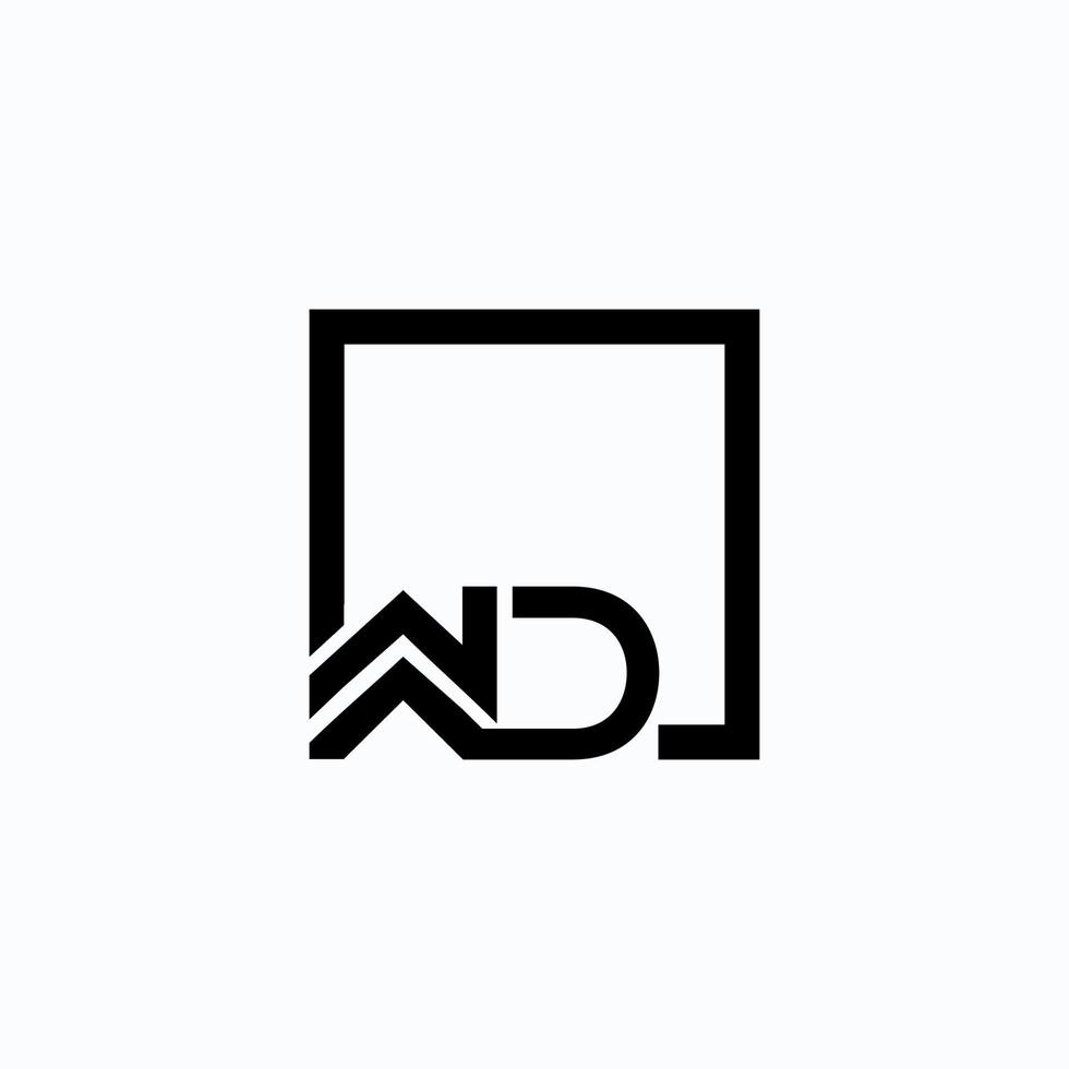 WD initial monogram logo with square style design vector