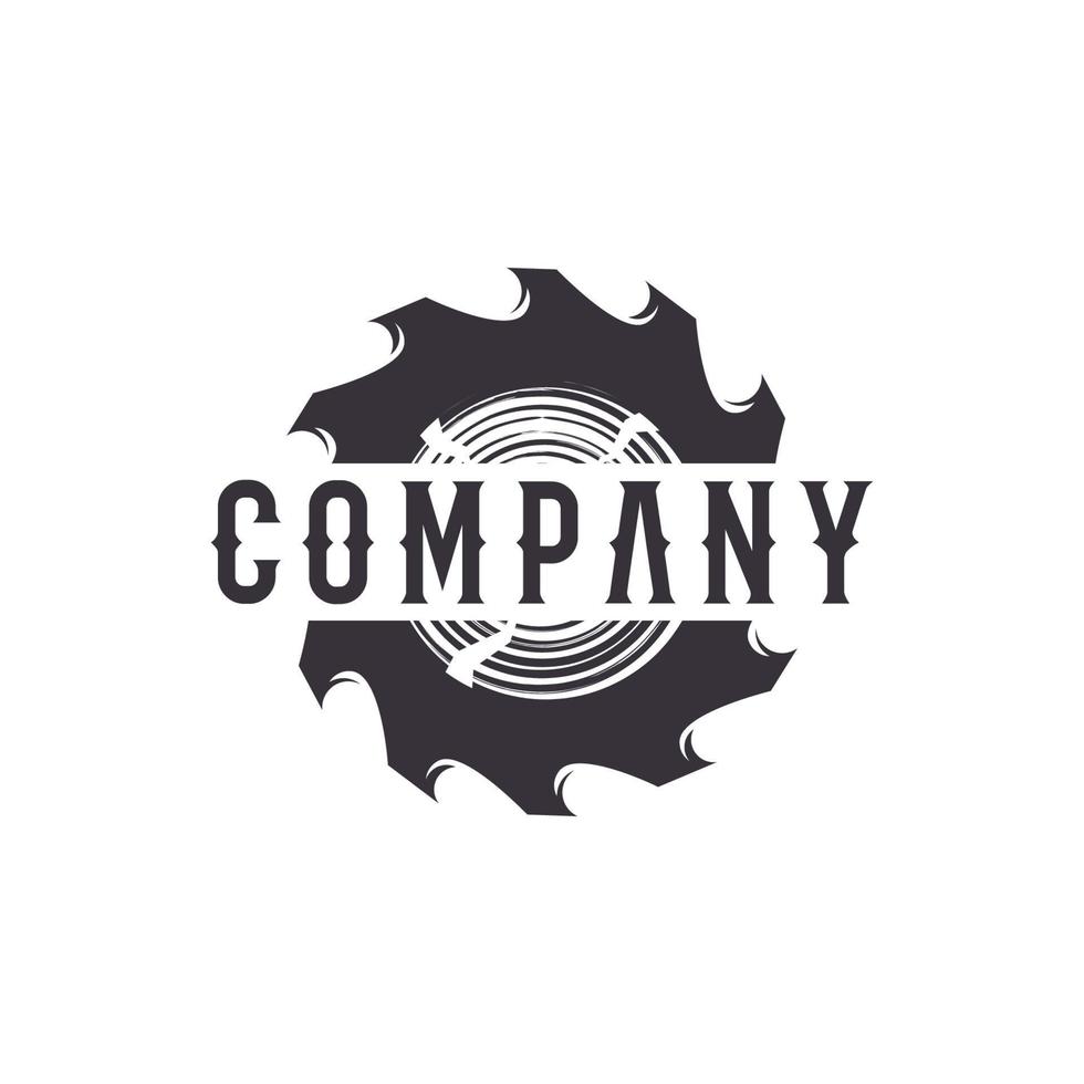 saw blade logo for woodworking vector illustration