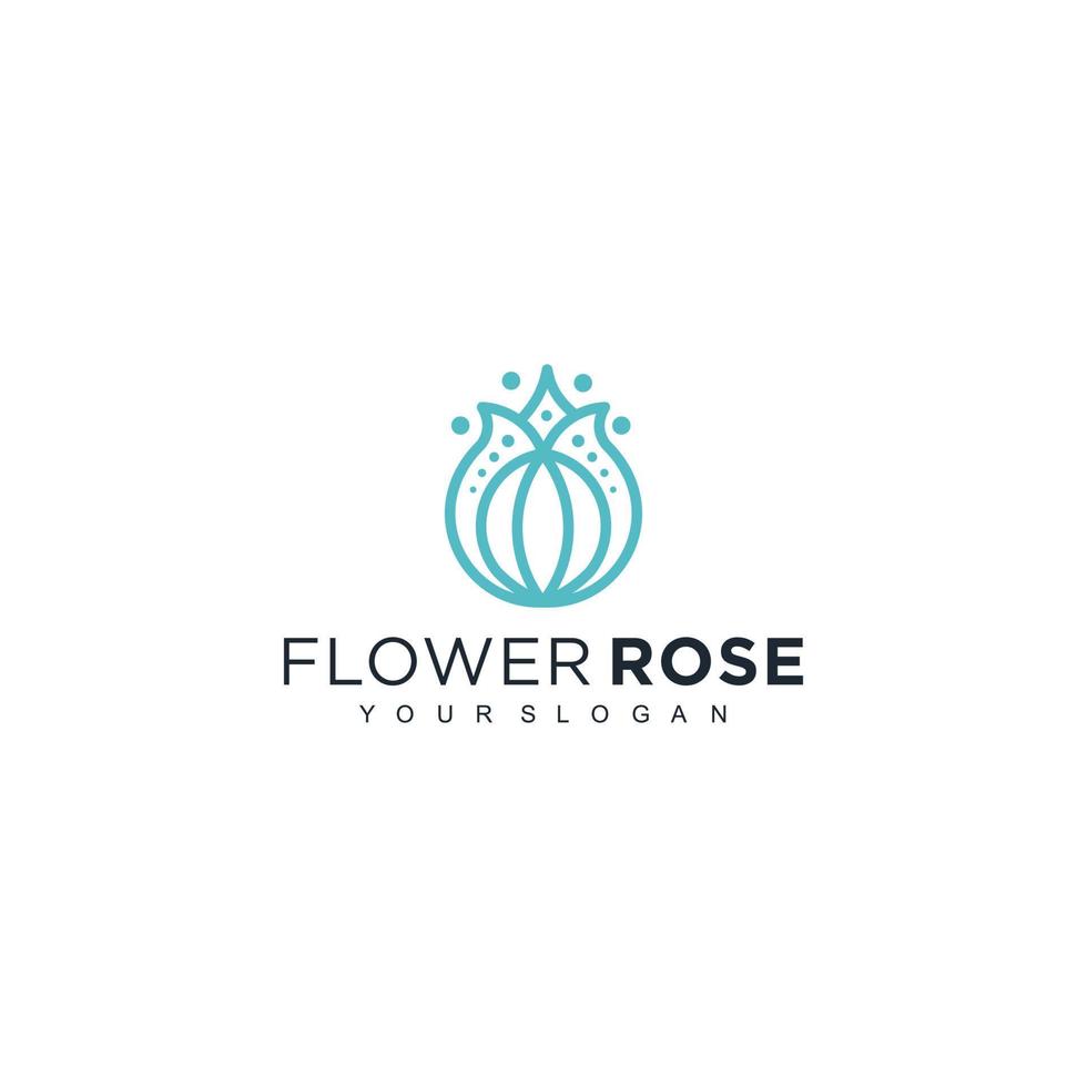 flower rose logo vector illustration isolated background