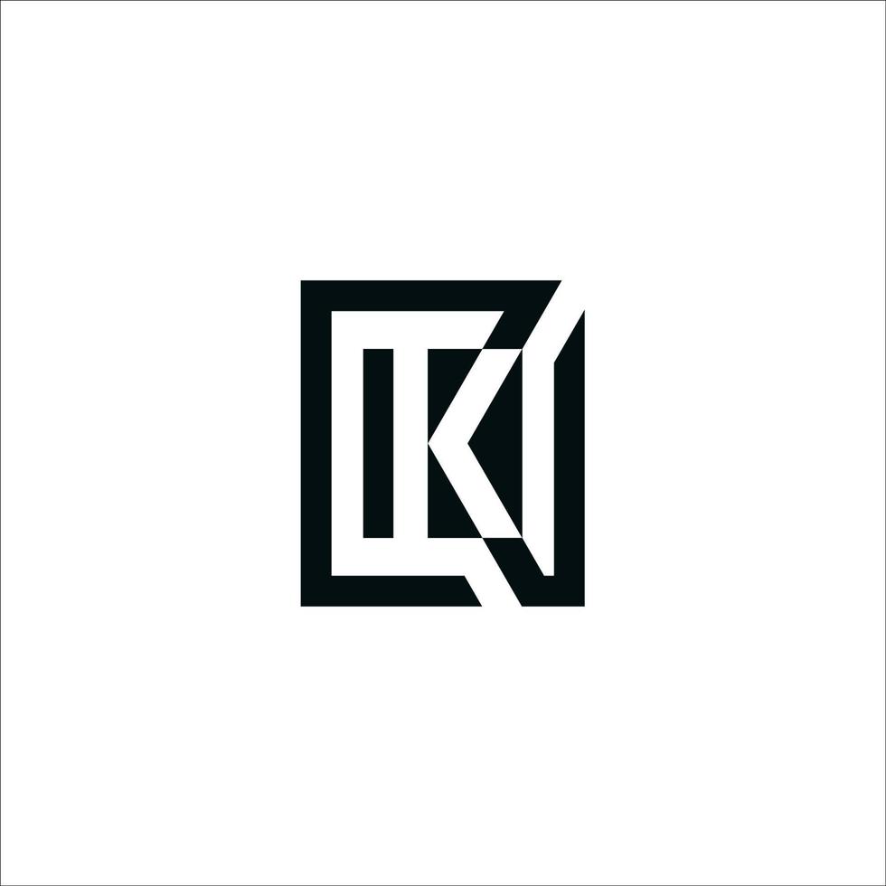 Diseño del logotipo de la letra ck ck en colores negros. Ilustración de logotipo de icono de vector de letras modernas creativas.