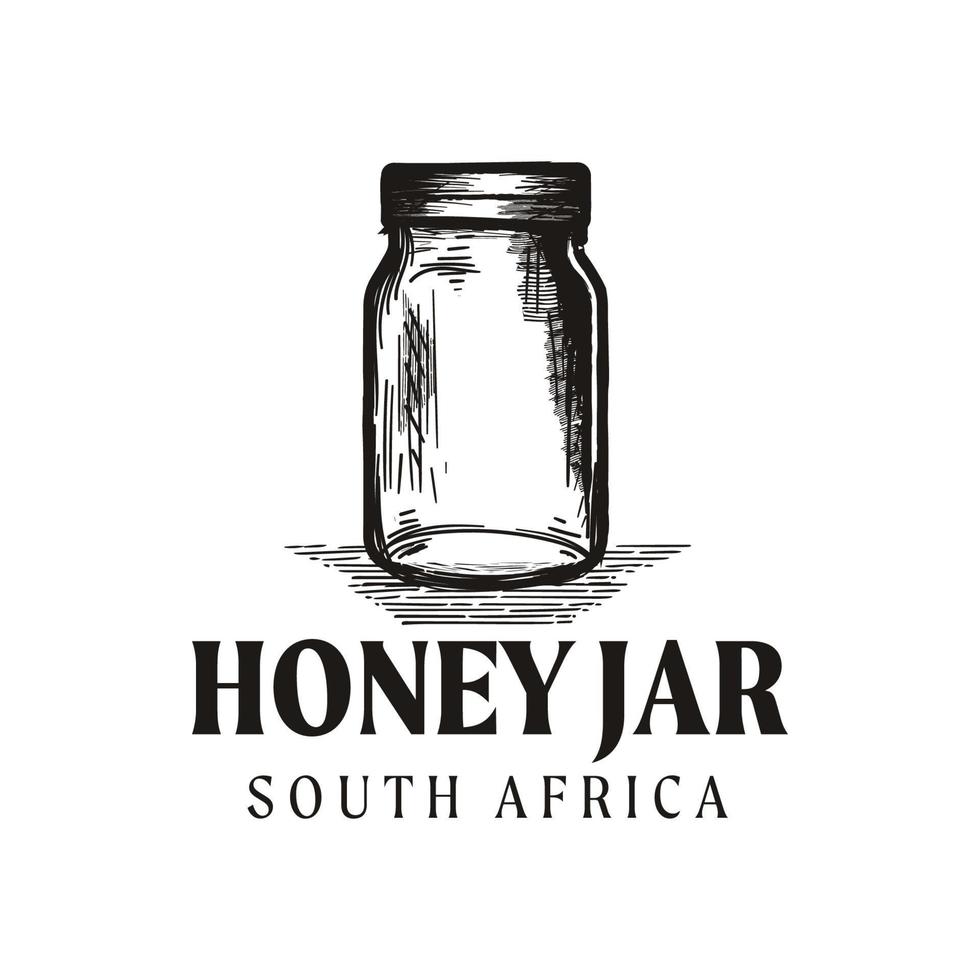 vintage retro  jar honey logo design vector