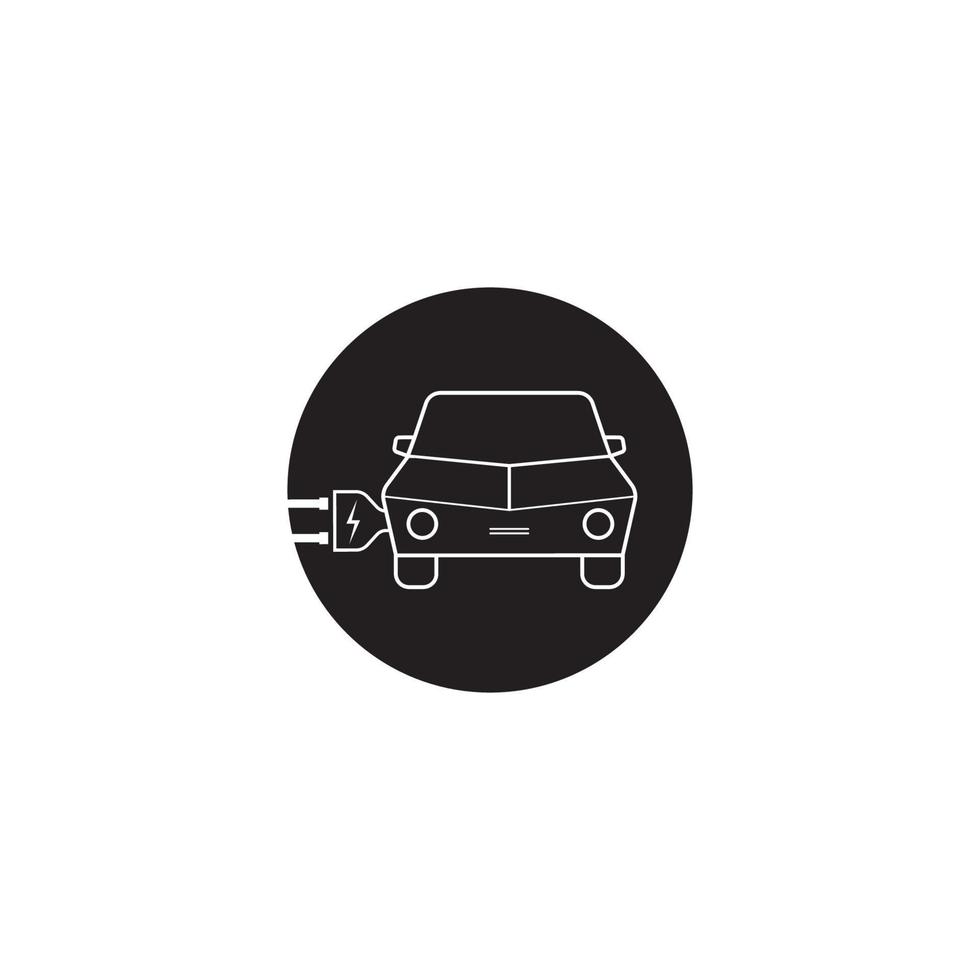 diseño de plantilla de ilustración de vector de icono de coche eléctrico.