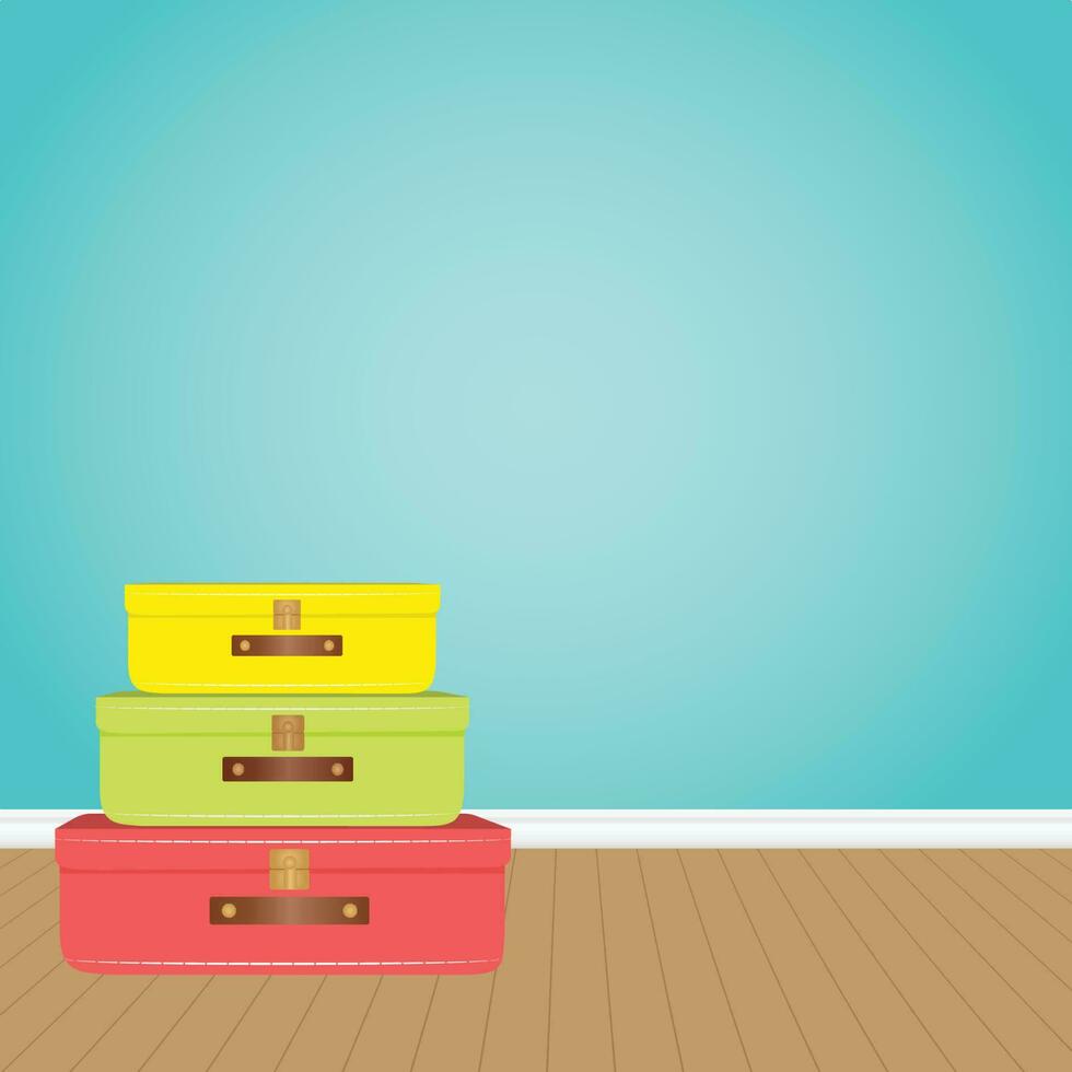 Travel suitcases vector background