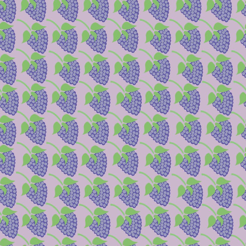 patrón sin costuras con moras sobre un fondo morado. para textiles y papelería. vector. vector