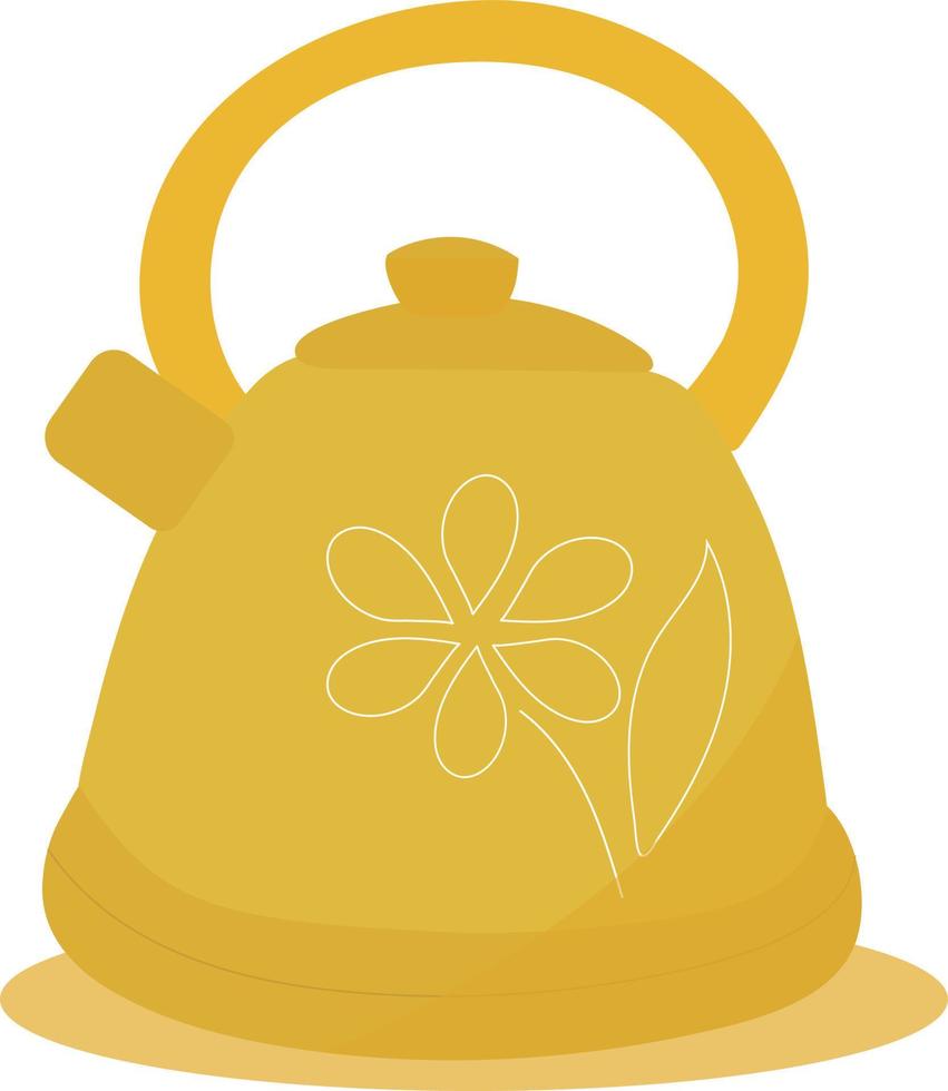 tetera de flores amarillas. objeto separado. para cafeterías y restaurantes. Ceremonia del té. vector. estilo plano vector