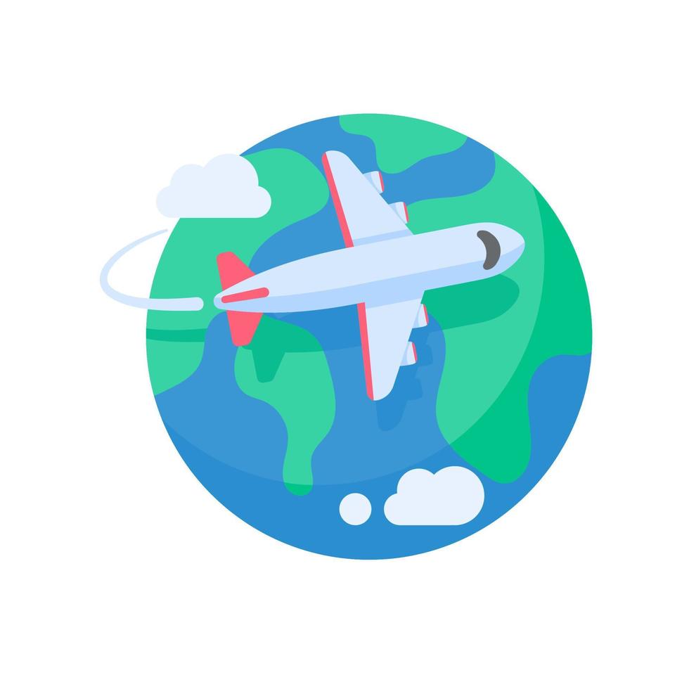 The world map is pinned to plan travel by international airlines. with luggage and plane tickets vector