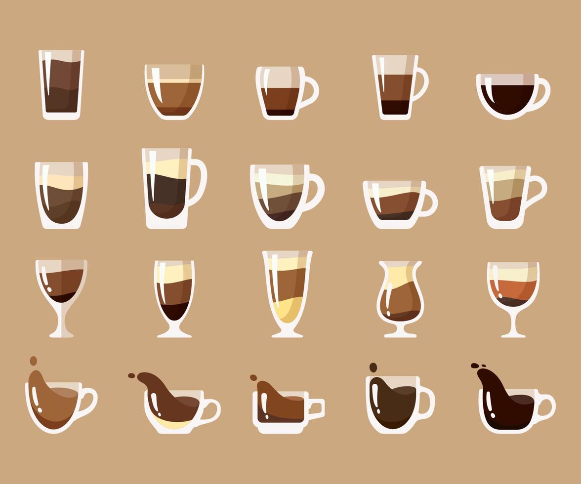 simple vector de taza de café para el menú de bebidas calientes en la cafetería