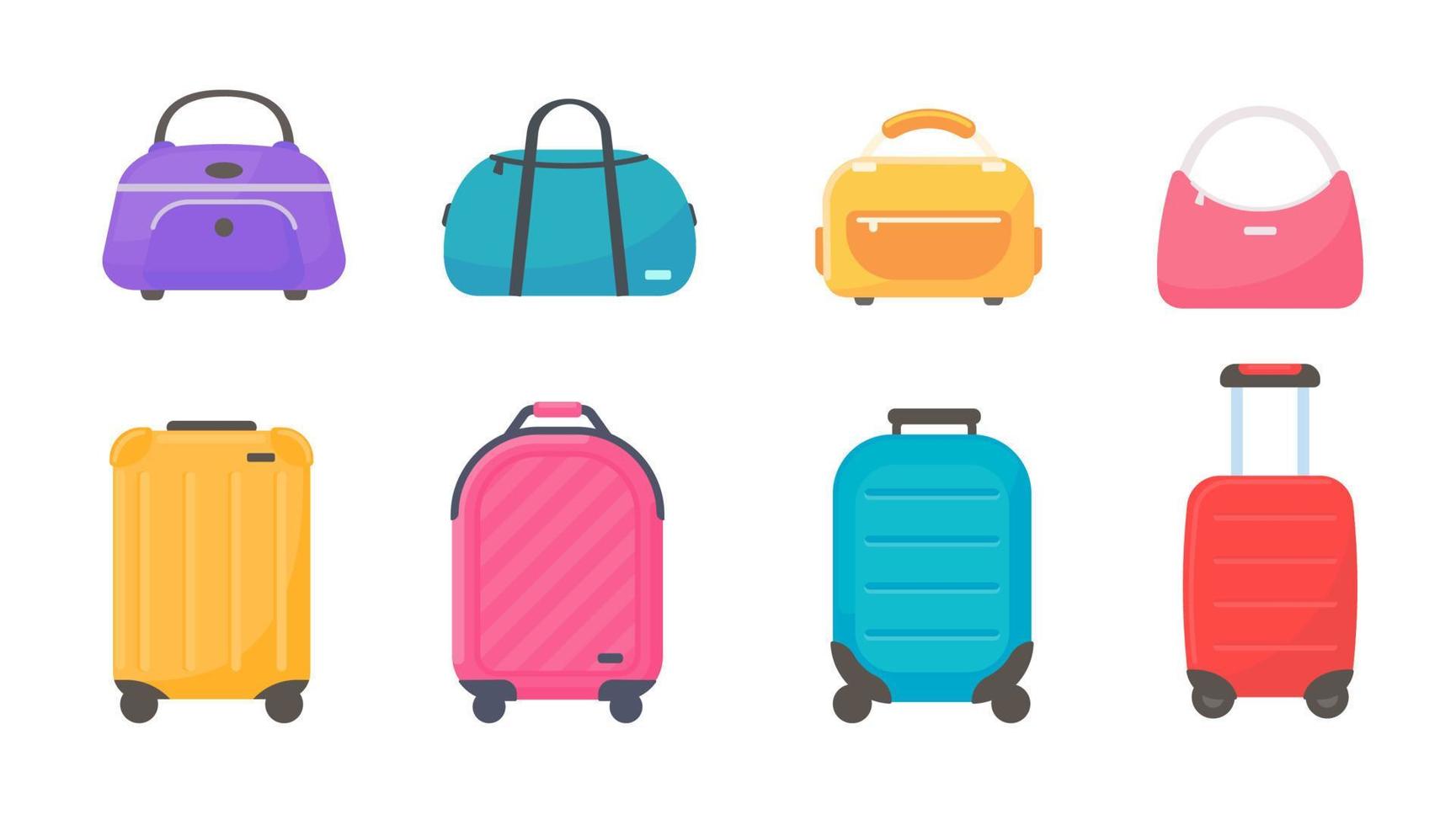 luggage for boarding a plane to travel on vacation vector