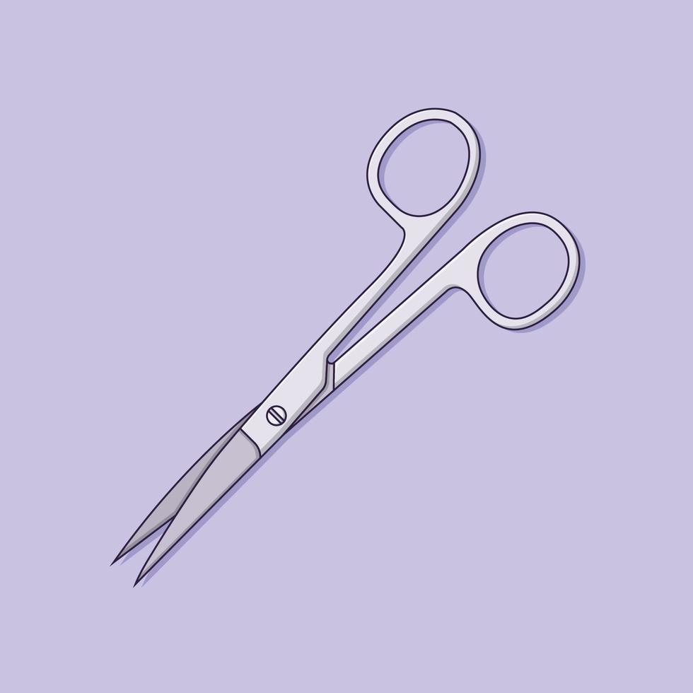 Surgical Scissors Vector Icon Illustration. Treatment Tool Vector. Flat Cartoon Style Suitable for Web Landing Page, Banner, Flyer, Sticker, Wallpaper, Background