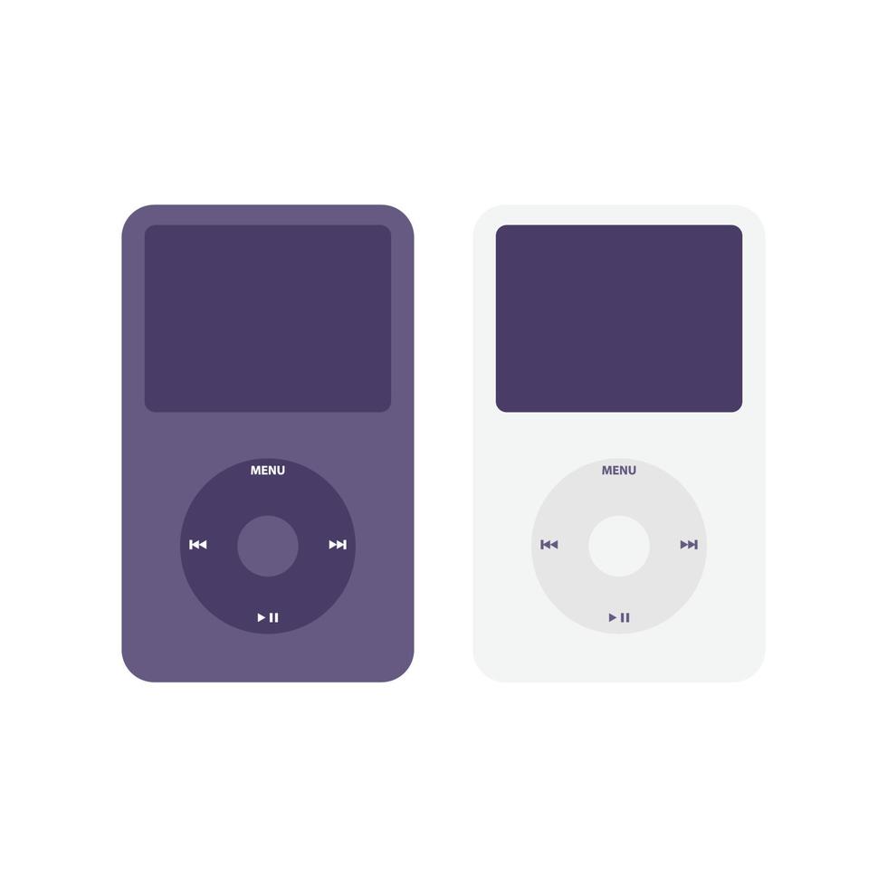Portable Music Player Flat Illustration. Clean Icon Design Element on Isolated White Background vector
