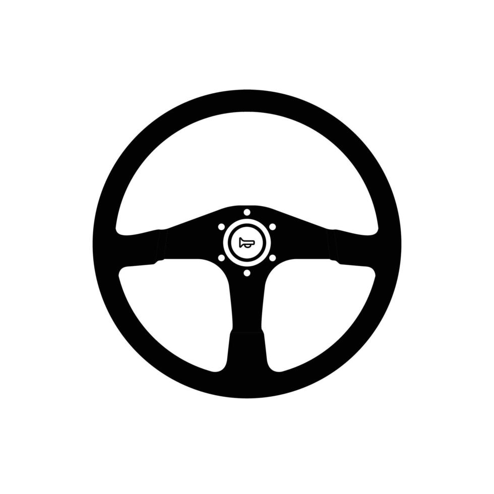 silueta del volante. elemento de diseño de icono en blanco y negro sobre fondo blanco aislado vector