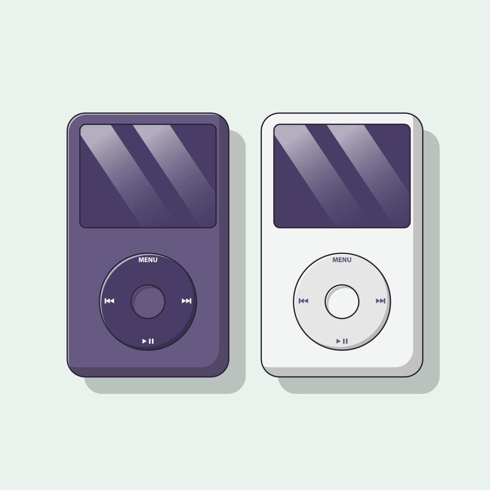 ilustración de icono de vector de reproductor de música portátil. vector de reproductor de mp3. estilo de caricatura plano adecuado para la página de inicio web, pancarta, volante, pegatina, papel tapiz, fondo