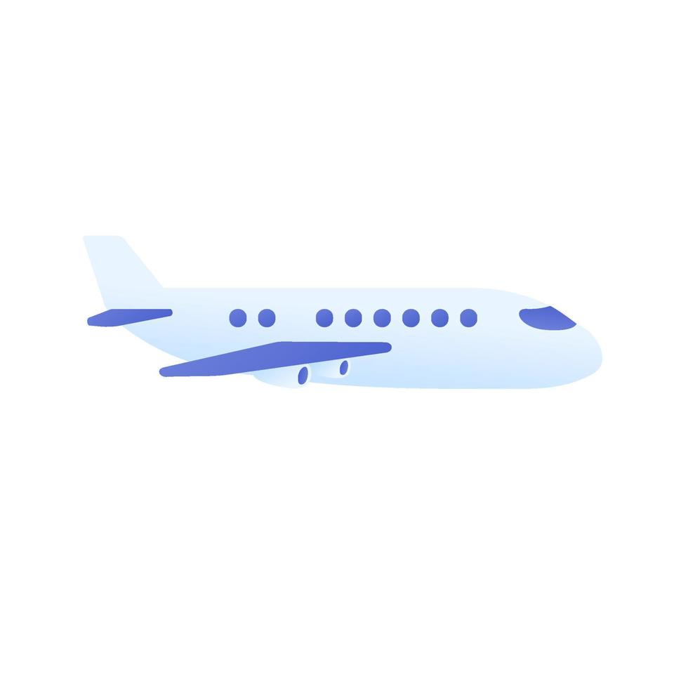 avión de pasajeros volando en la vista lateral del cielo. concepto de viaje vector