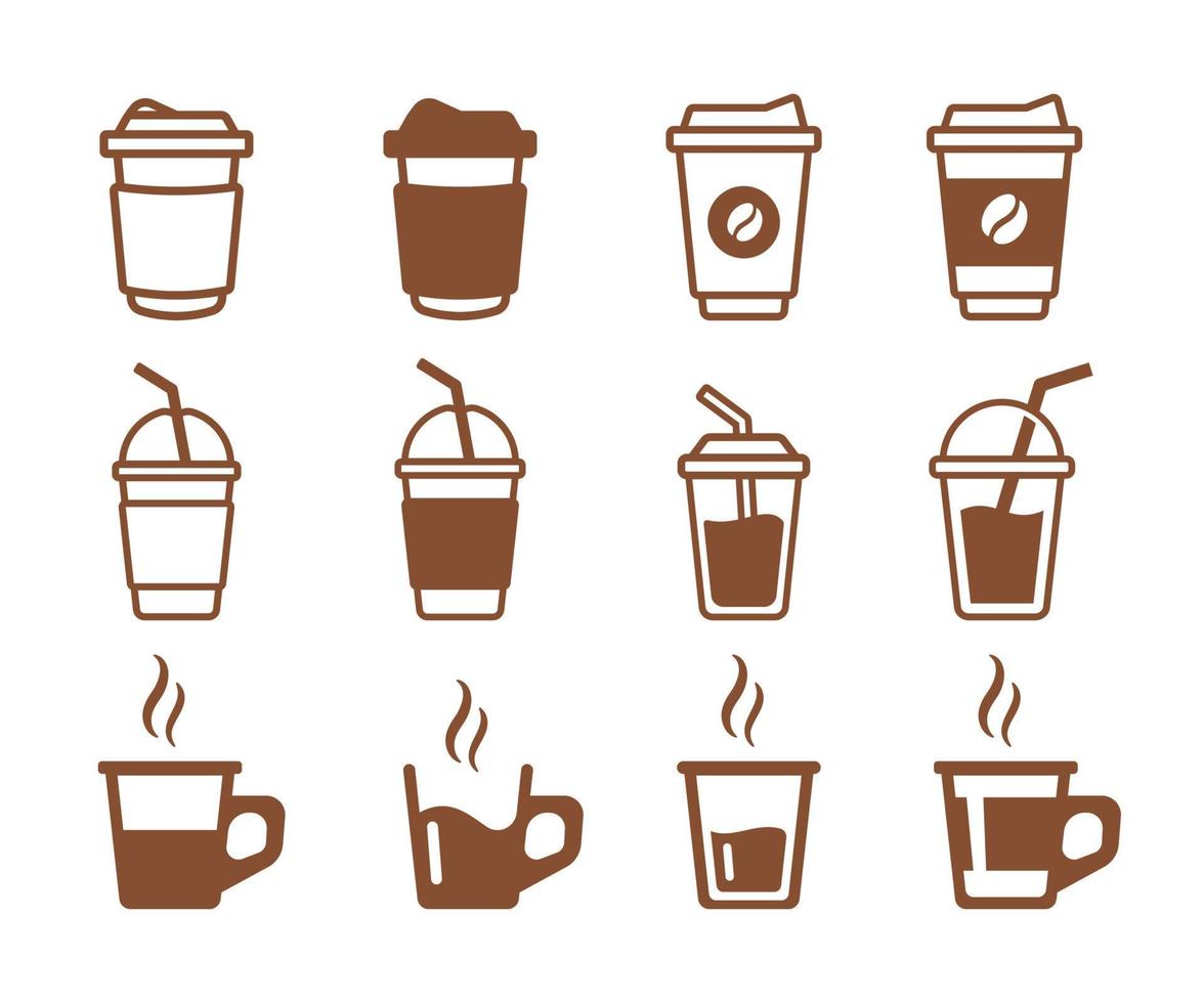 simple vector de taza de café para el menú de bebidas calientes en la cafetería