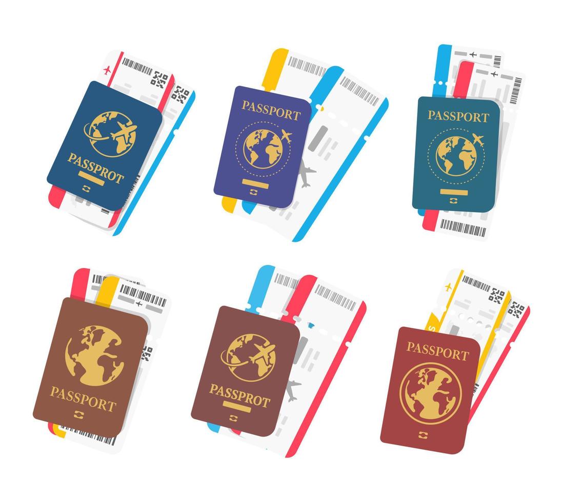 passport. travel documents for immigration officers in the airport before traveling vector