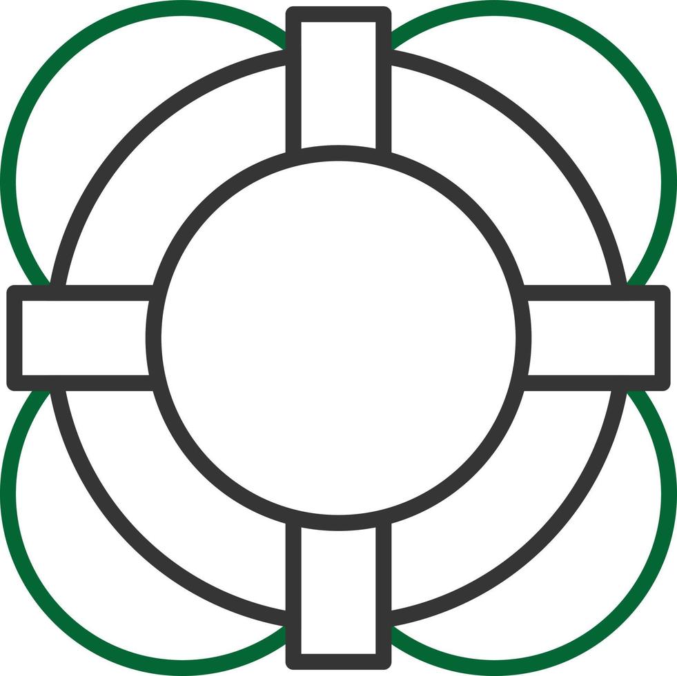 Life Ring Line Two Color vector
