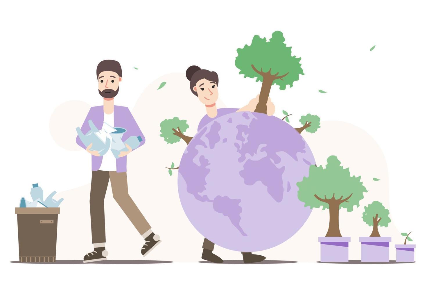 Earth Conservation Flat Illustration vector