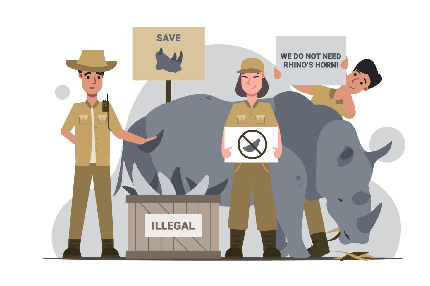 Wildlife Conservation Flat Illustration vector