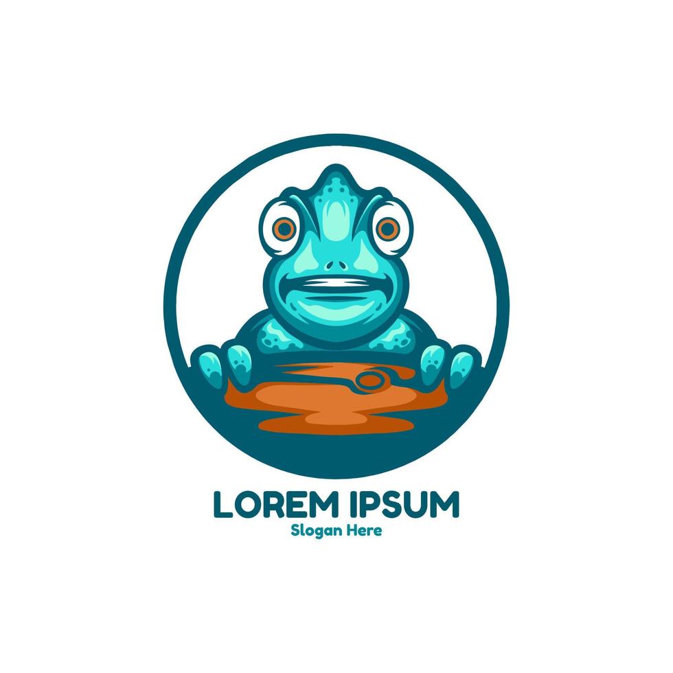 Funny Cameleon Character Logo vector