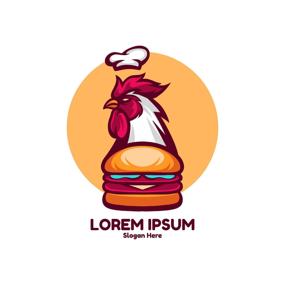 logotipo del personaje de la hamburguesa de la lista vector