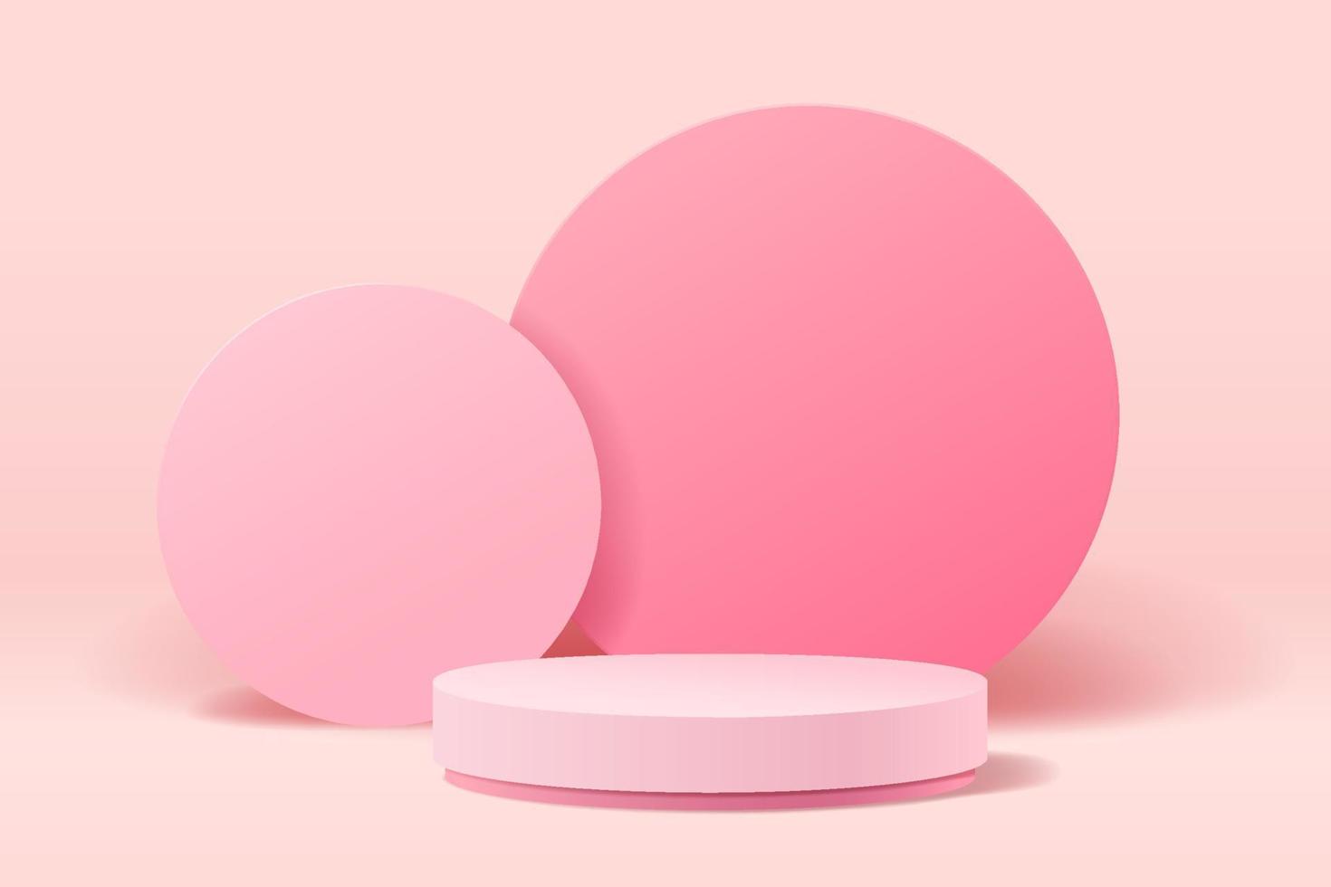 Pastel pink abstract 3d geometric shape minimal scene for product presentation background vector