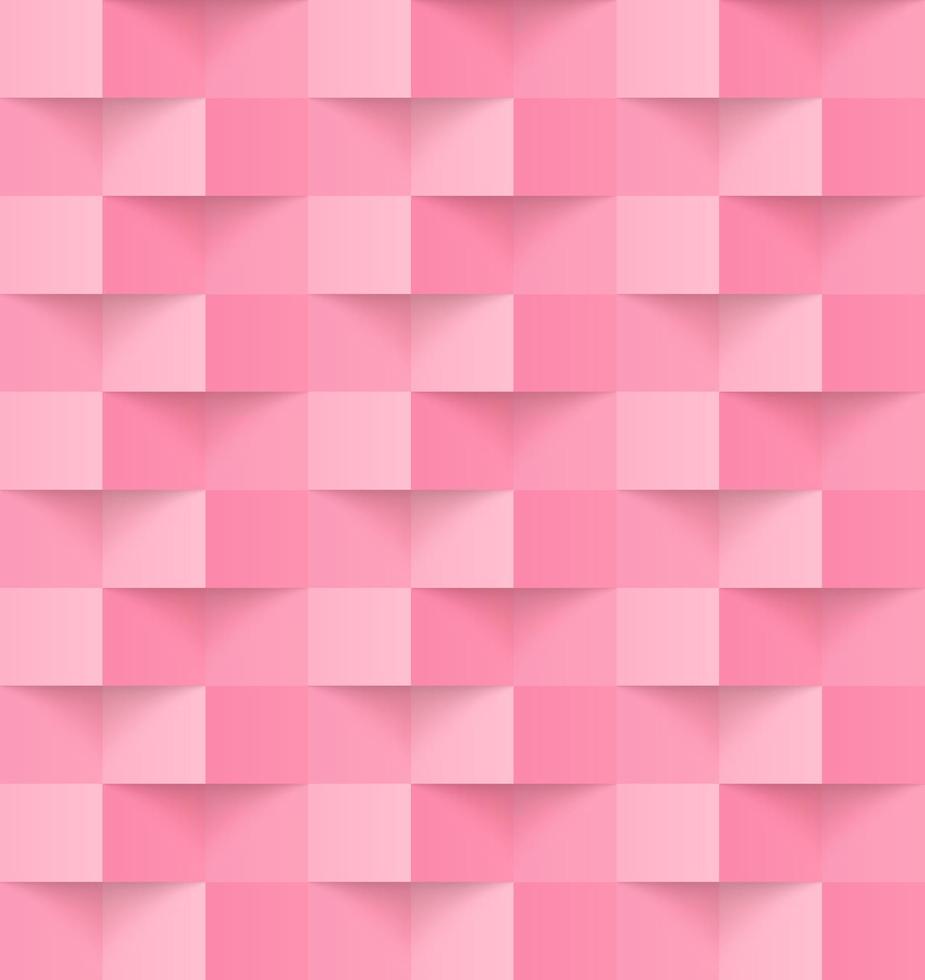 Pink seamless modern abstract geometric pattern, 3d paper art style that looks creased vector