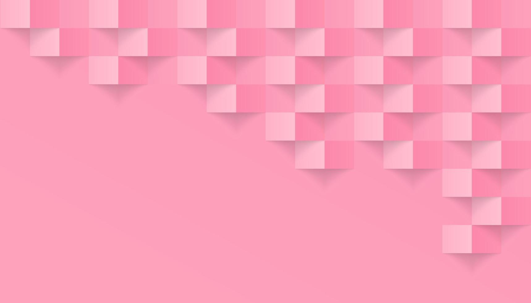 fondo de textura cuadrada moderna abstracta rosa, estilo de arte de papel 3d que parece un diseño arrugado vector