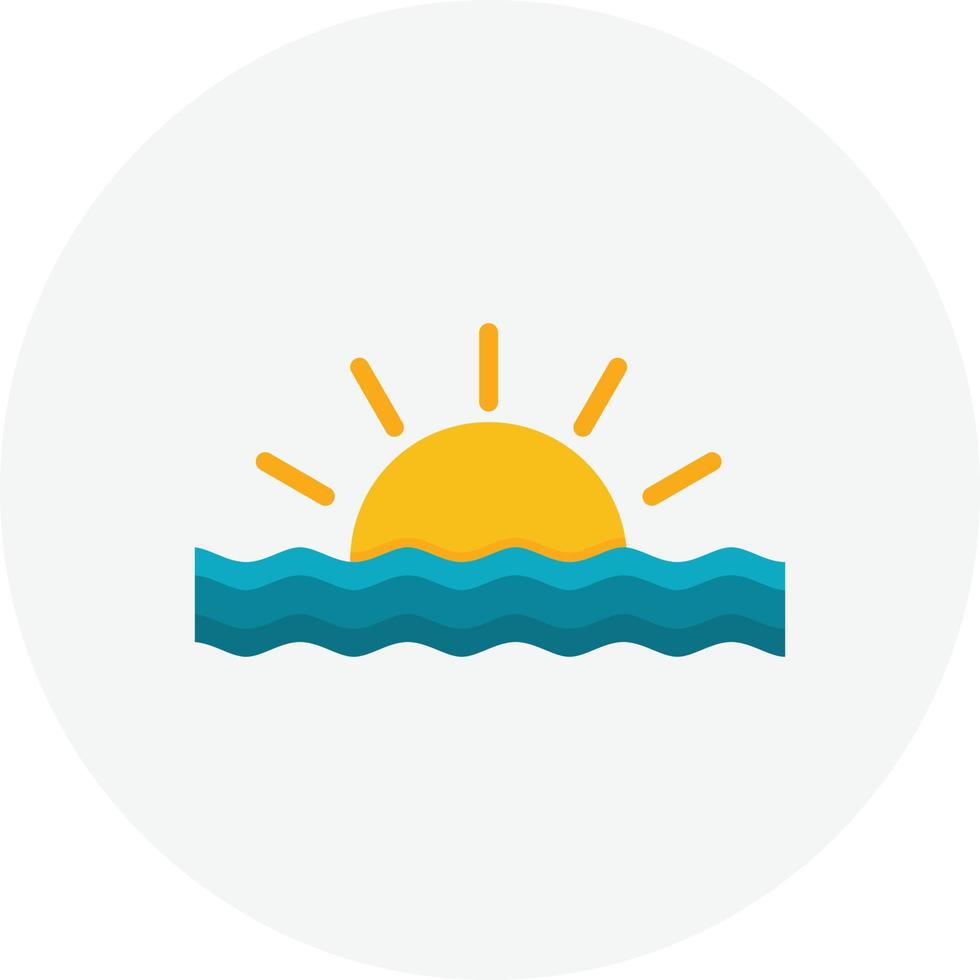 Sunset Flat Circle vector