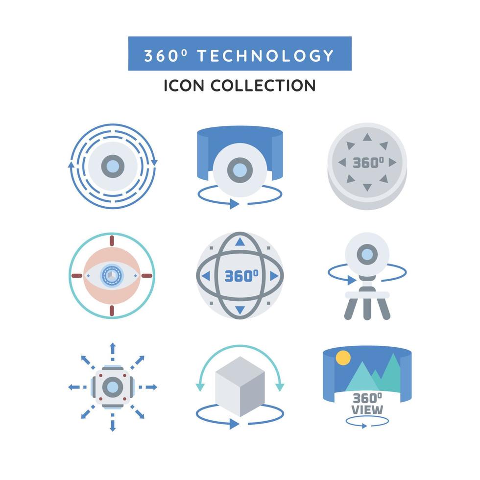 Tech Set Representing 360 Degrees Rotation vector