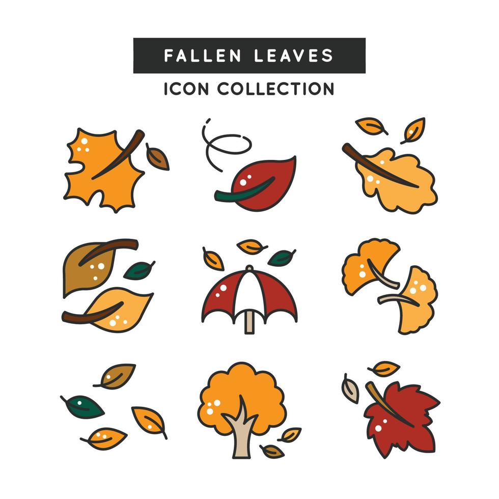 Beautiful Iterations of Fallen Leaves During Fall vector