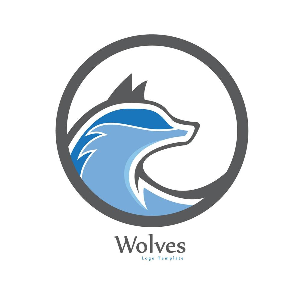 illustration wolves logo vector