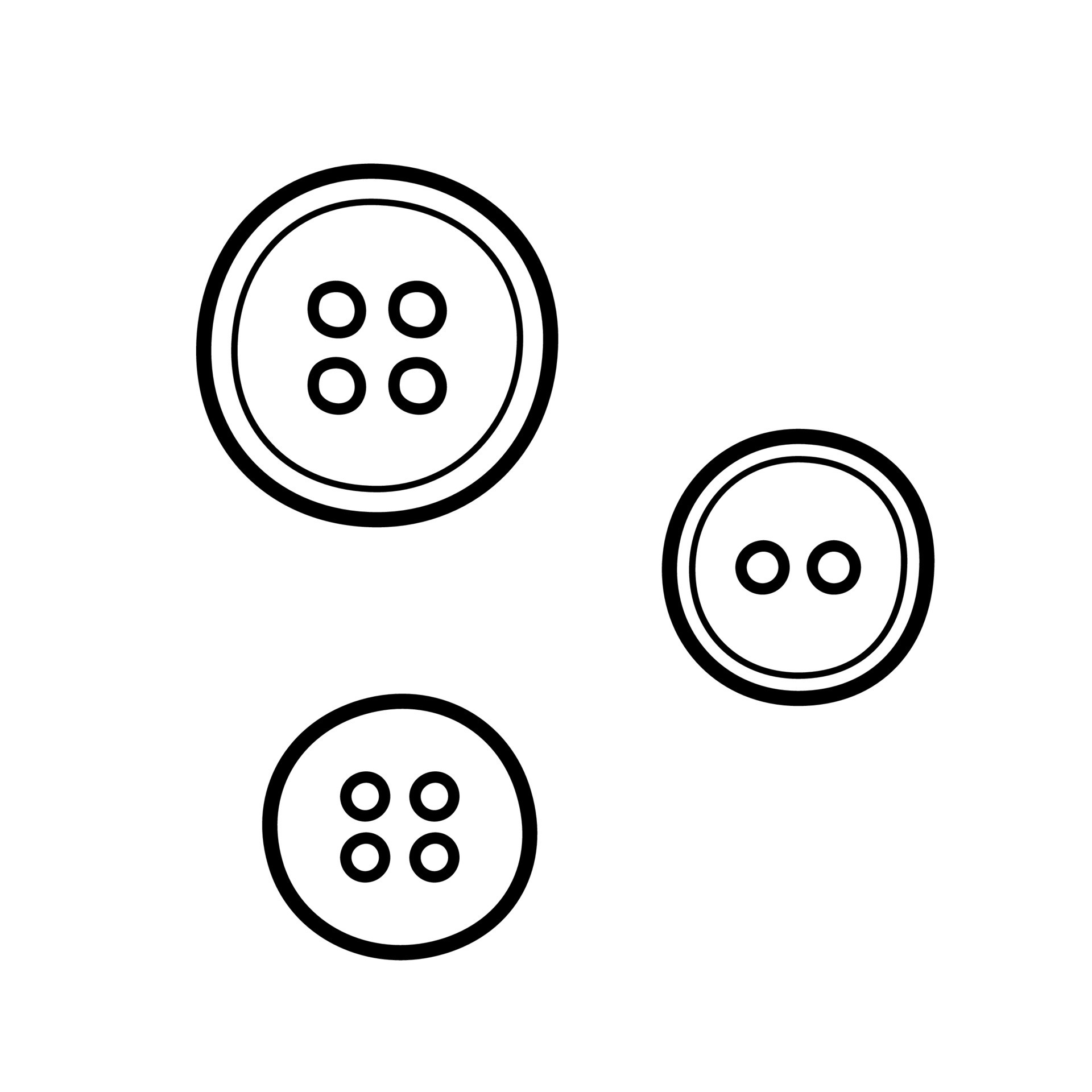 botones de ropa iconos de boceto dibujados a mano de elementos de costura. ilustración  vectorial aislada en estilo de línea de fideos. 9672197 Vector en Vecteezy