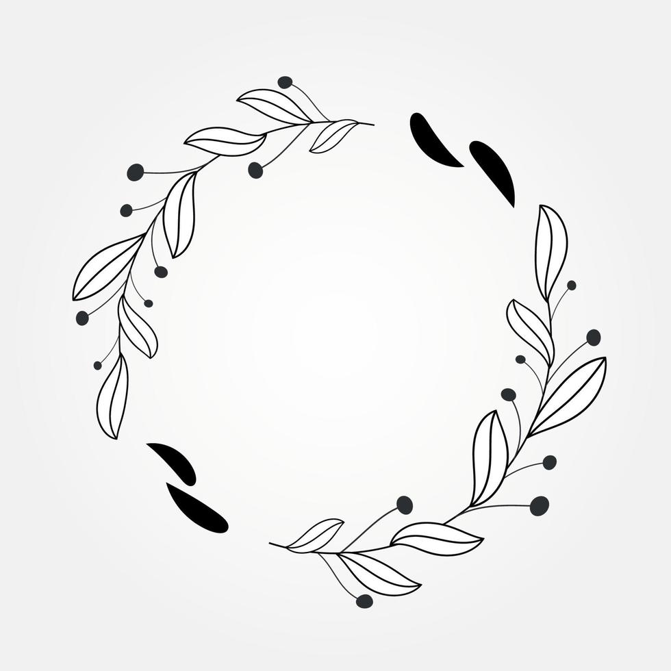 botanical frame design vector