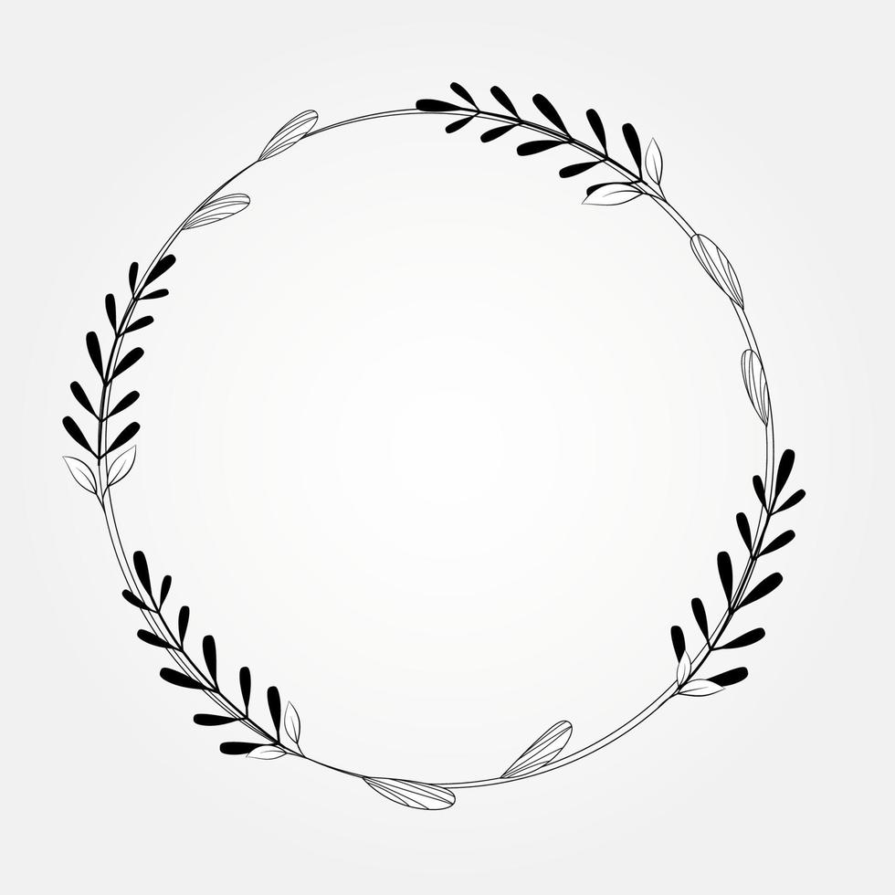 illustration frame circle botanical floral vector
