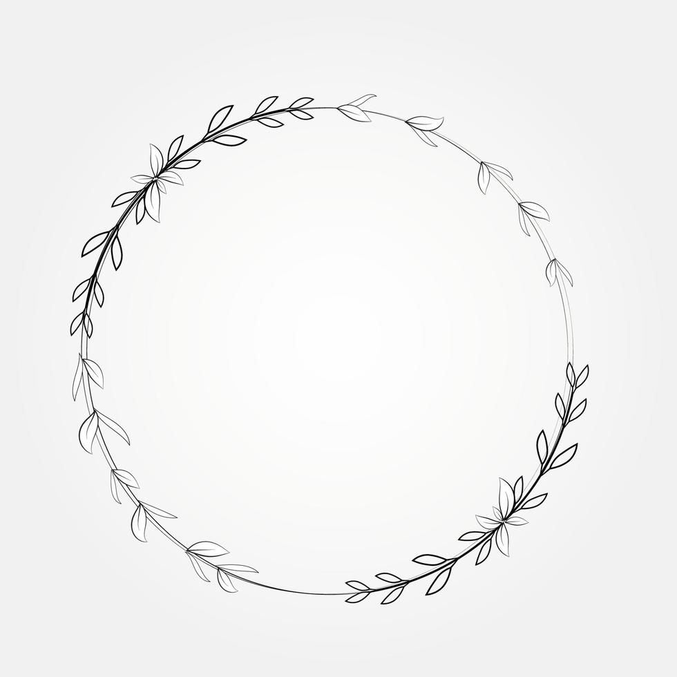 circle botanical frame vector