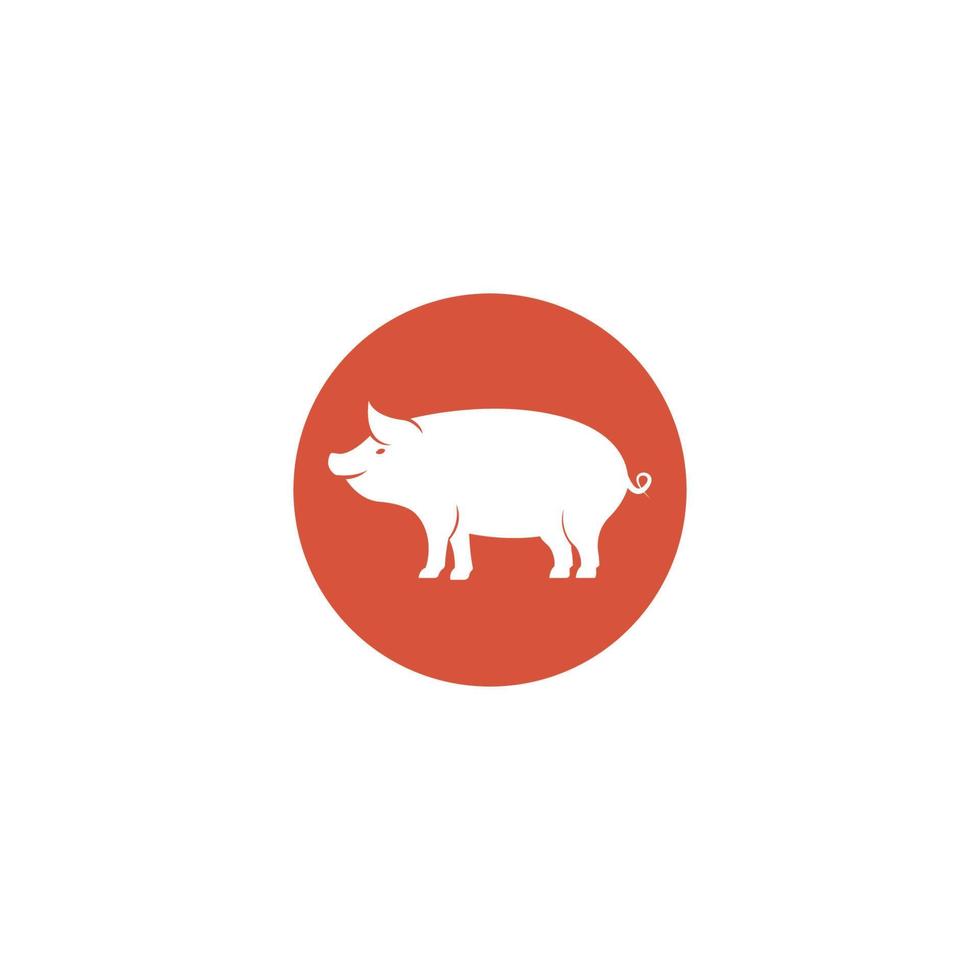 plantilla de logotipo de ilustración de vector de icono de cerdo