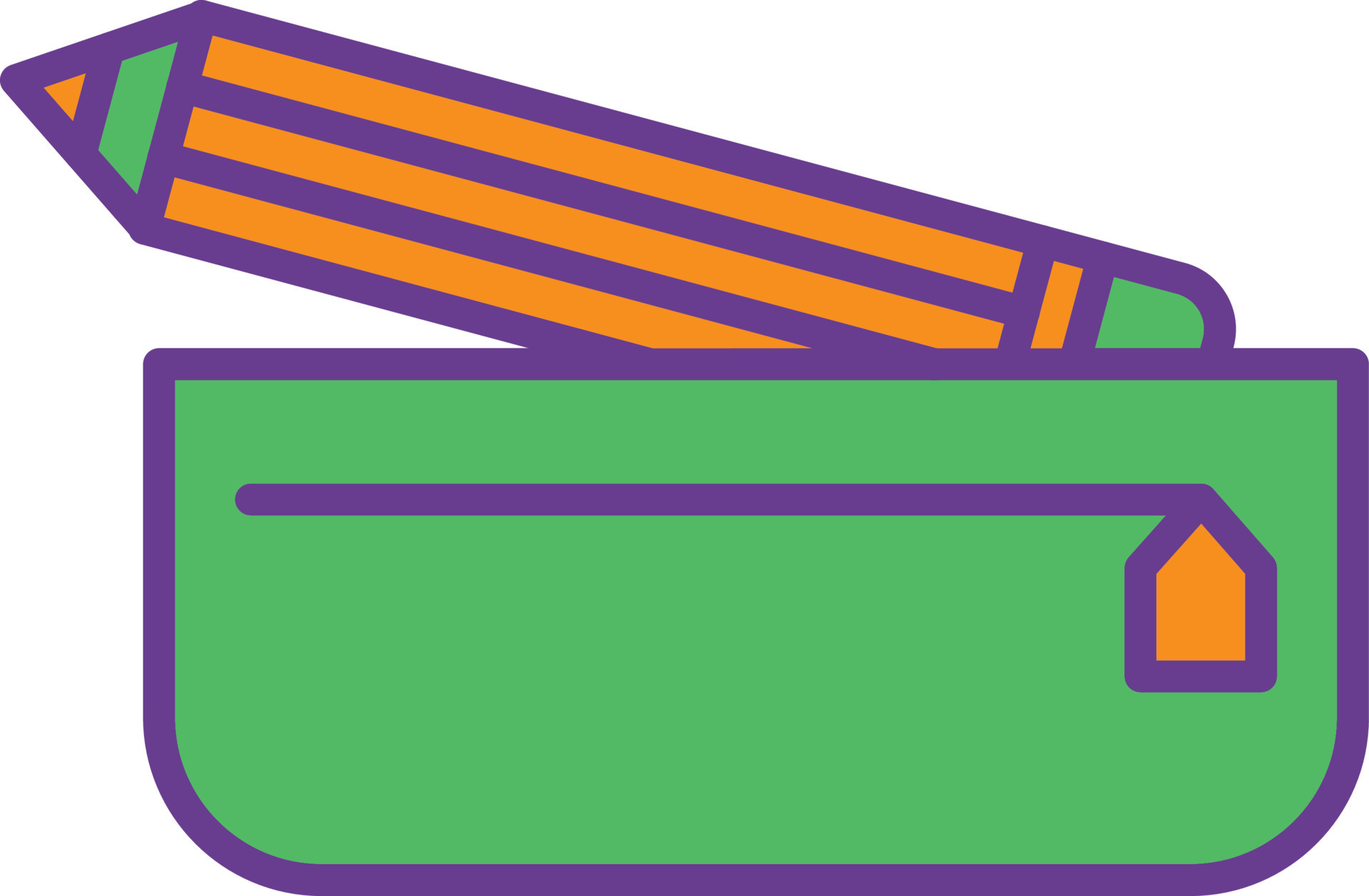 Pencil Case Line Filled Two Color 9672543 Vector Art at Vecteezy
