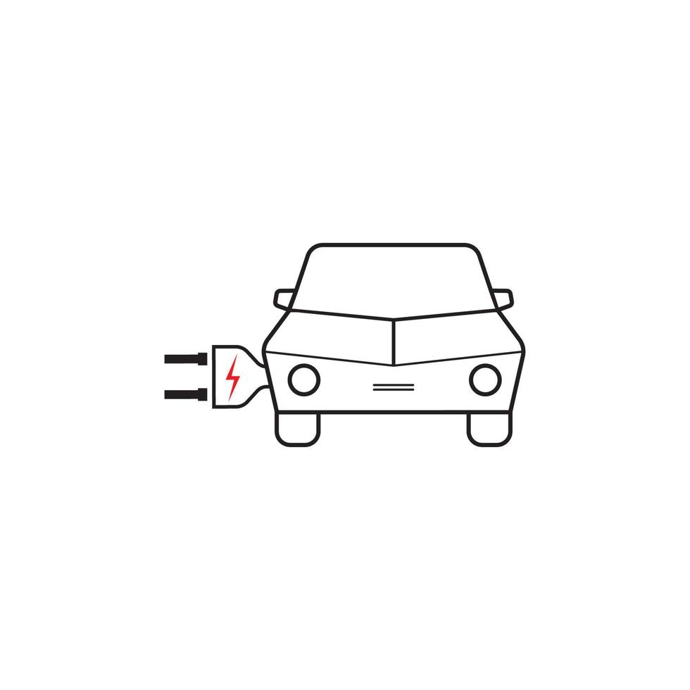 diseño de plantilla de ilustración de vector de icono de coche eléctrico.