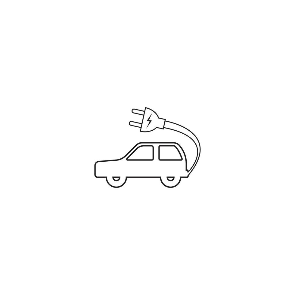 diseño de plantilla de ilustración de vector de icono de coche eléctrico.