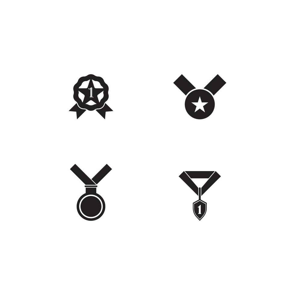 diseño de plantilla de ilustración de vector de icono de medallas.