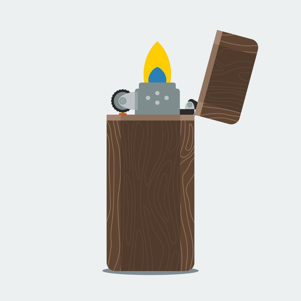 Editable Lighting Up Wooden Lighter Vector Illustration in Flat Style for Burning Activity Illustration