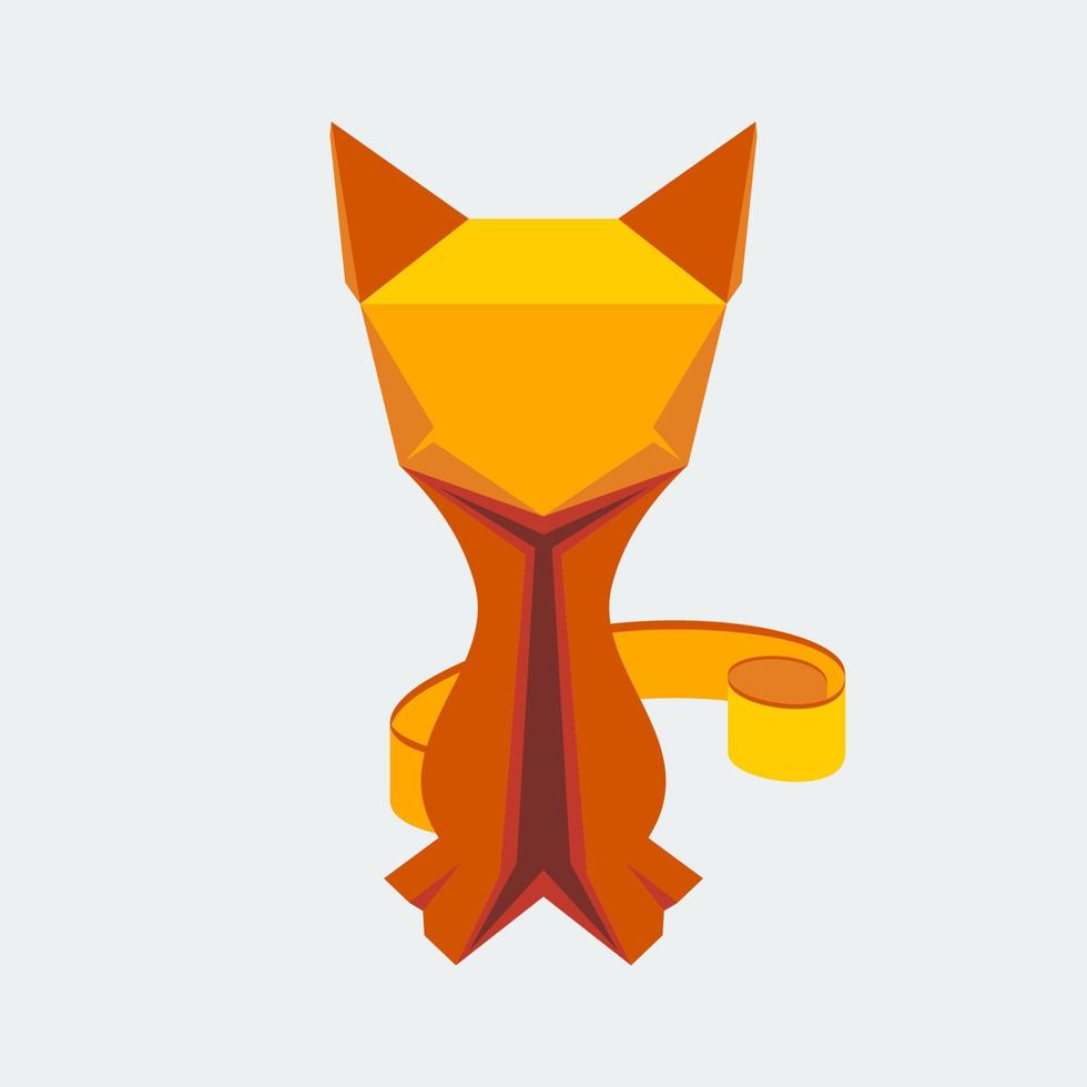 ilustración de vector de personaje de gato de papel de origami editable en estilo plano para productos sobre cuidado de mascotas animales o proyecto relacionado con origami